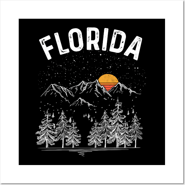 Vintage Retro Florida State Wall Art by DanYoungOfficial